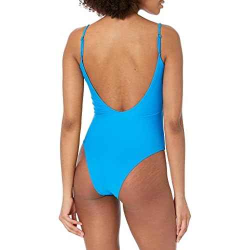 HUGO Women's Standard Center Logo Square Neckline One-Piece Swimsuit