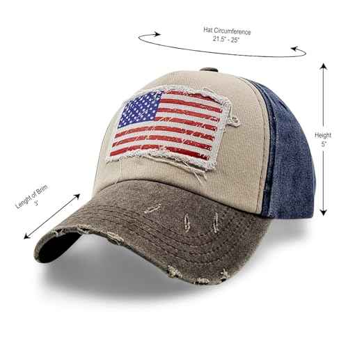 Vintage Distressed USA Hat - Mens Baseball Cap with American Flag, Perfect Veteran Ballcap, American Flag Baseball Cap