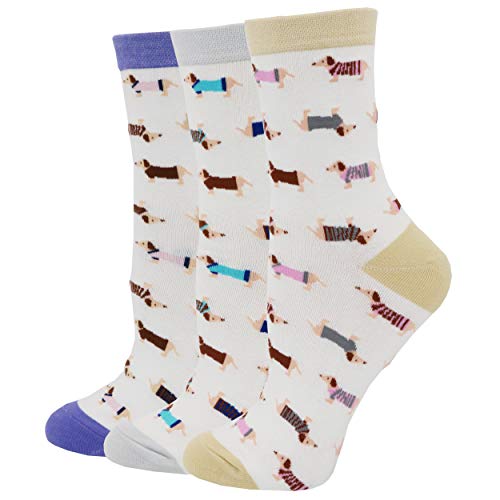 Women's Cute Dachshund Dog Socks Casual Crew Socks Gift for Women