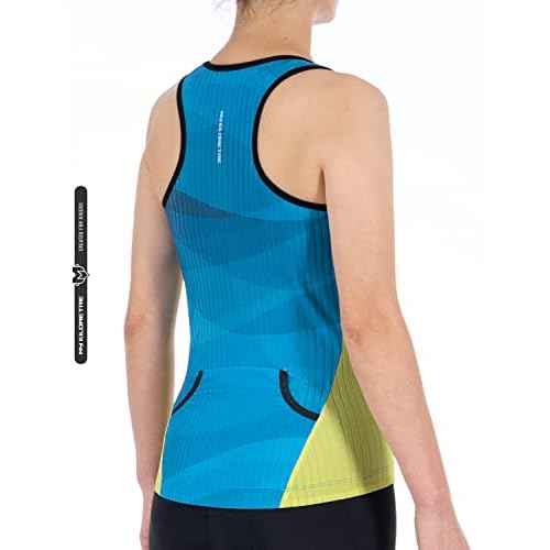 MY KILOMETRE Womens Triathlon Top Tri Singlet Racerback Performance Triathlon Top with Back Pockets