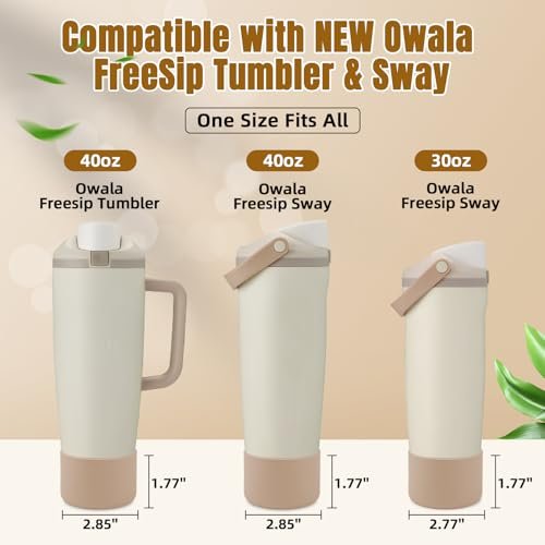 2PCS Silicone Boot Compatible with Owala 30oz & 40oz FreeSip Sway Bottles & Tumblers, Protective Anti-Slip Bottom Cover Sleeve for Freesip Sway Tumbler