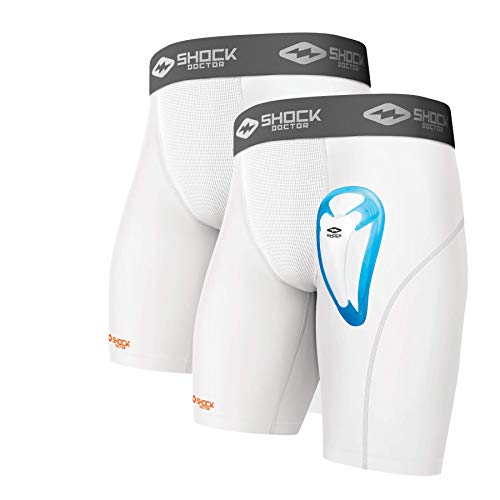 X-Large Youth Shock Doctor 2-Pack Compression Shorts with Cup & Cup Pocket
