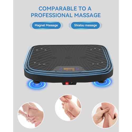 Vibration Plate Exercise Machine, Vibrating Plate Platform for Lymphatic Drainage with 200 Adjustable Speeds, Power Vibration Plate for Weight Loss & Fitness, Supports Max Weight 450 Lbs