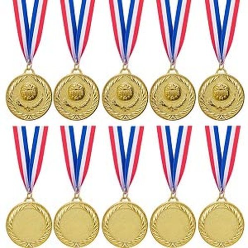Abaokai 12 Pieces Gold Medals for Awards,1st Winner Medals for Sports, Competitions, Party, Olympic Style, 2 Inches