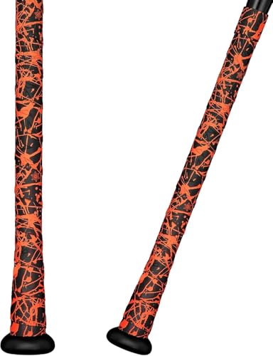 Supacaz Super Sticky Kush Baseball Bat Tape - Splat - Neon Orange - 0.5mm