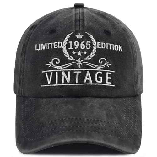 Goyklrb Limited Edition 1965 Baseball Hats for Men Women, Adjustable Cotton Embroidered 60th Birthday Baseball Cap