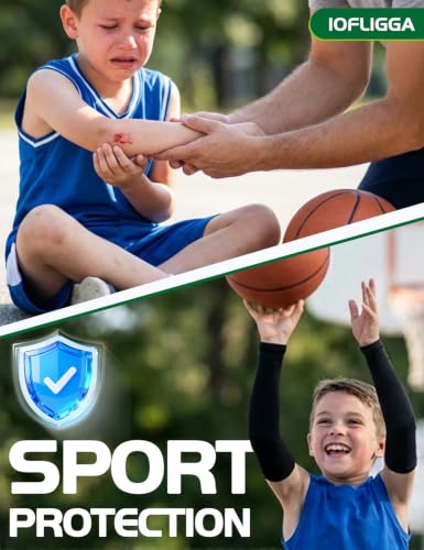 4 Pairs Arm Sleeves for Kids UV Sun Protection Cooling Boys Girls - Variation Black, White, Pink, Blue