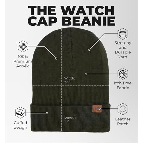 Tough Headwear Cuff Beanie Hat - All-Season Winter Cap - Stretch Fit Women & Mens Beanie - Durable Knit Unisex Winter Caps