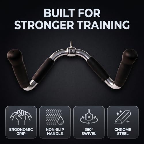 qibylift Lat Pull Down Barbell Attachment - M Variation for Cable Machines