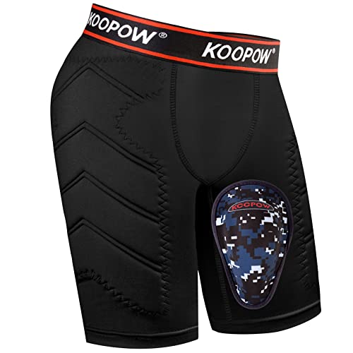 Youth Boys Padded Compression Sliding Shorts with Soft Cup & Pocket