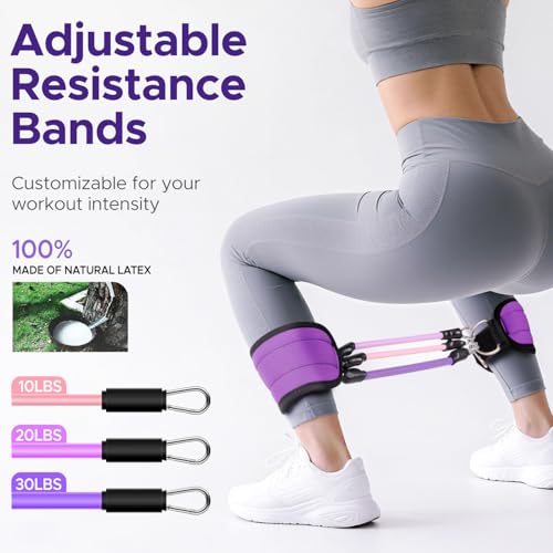 Pilates Ring Kit for Women, Pilates Equipment Accessories, Home Workout Set with Magic Circle, Mini Exercise Ball, Ankle Resistance Bands & Yoga Socks, for Fitness, Toning & Better Me Gifts