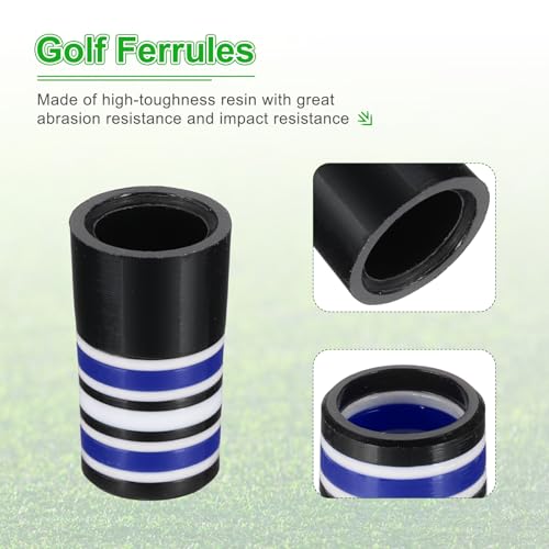 Blue Tapered Golf Club Ferrules Multi-Ring Resin Fits Iron Shafts