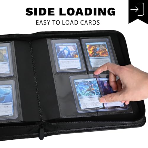 Sky Blue 4-Pocket Toploader Binder for 128 3x4 Rigid Trading Cards
