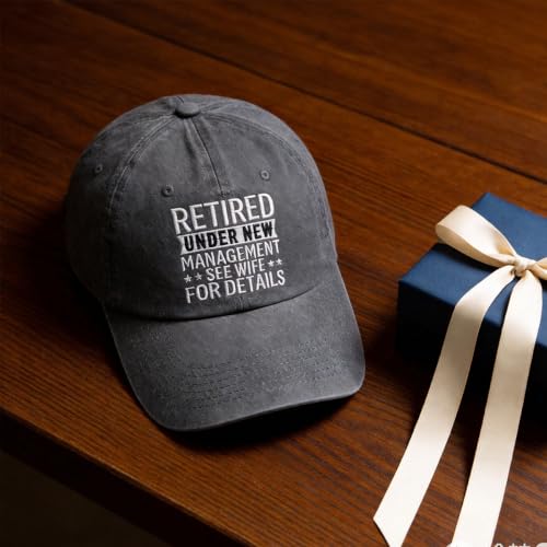 Dark Grey Retirement Gift Hat for Men - Retired Man Celebration Cap