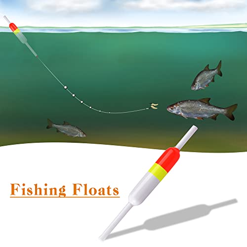 10 Pack Slip Fishing Bobbers - Buoyant Balsa Wood Float with Bright Colors, 2.44x0.59x5 Inches