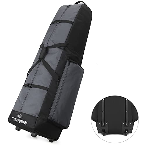 Gray Waterproof Golf Travel Bag with Wheels, 900D Polyester, Foldable
