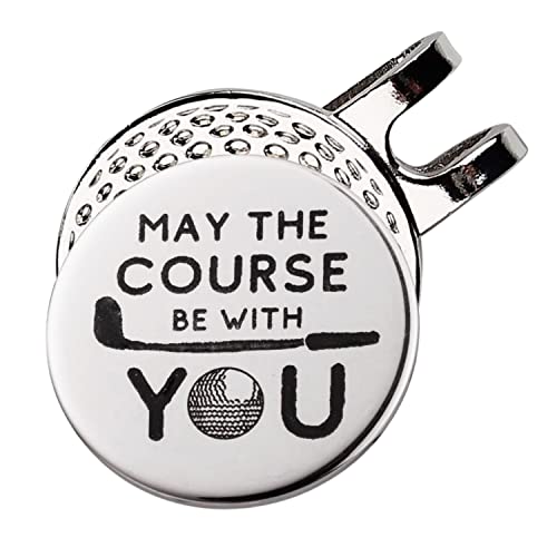 May The Course Be With You Golf Ball Marker with Magnetic Hat Clip - Funny Golf Accessories for Men & Women