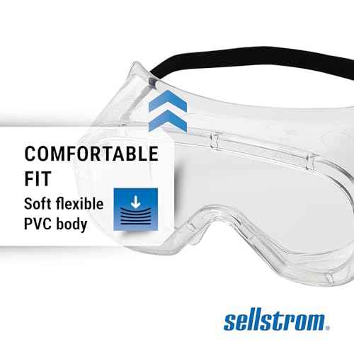Sellstrom Anti Fog Non-Vented Safety Goggles - Clear Body Clear Lens ? Protects from Chemical Splash, Dust, Smoke