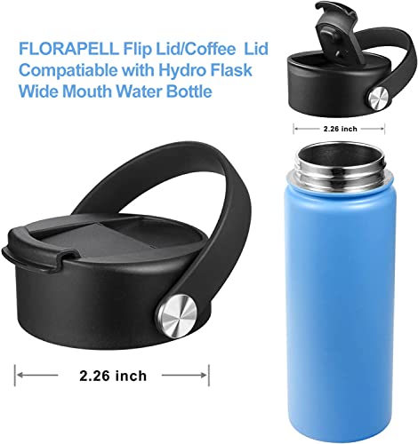 No.1 Black Hydro Flask Wide Mouth Lid Replacement with Flip & Strap - Leak-Proof