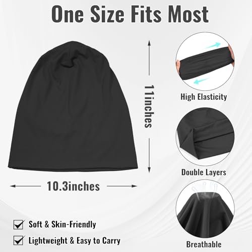 Qearl 3-Pack Slouchy Beanie Hats - Cooling Skull Caps for Men Cycling Sport