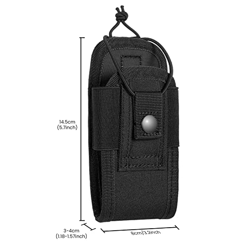 FRTKK Tactical Radio Holder Small Black Molle Radio Pouch for Walkie Talkies