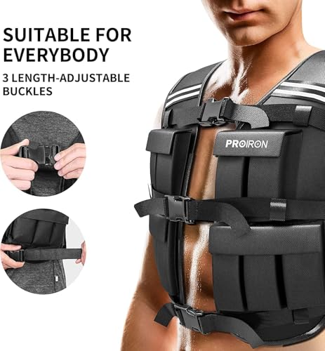 PROIRON Adjustable Weighted Vest 1lb-22lb for Fitness & Training - Removable Weights