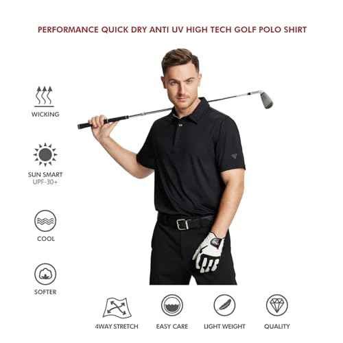 Mens Polo Shirts Short and Long Sleeve Casual Solid Stylish Dry Fit Performance Designed Collared Golf Polo Shirts for Men
