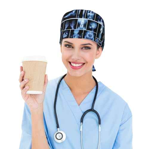 WILL BUDXEG Working Cap with Sweatband for Women Men, Adjustable Cleaning Working Hats, Nurse Surgical Caps(Tie Back)