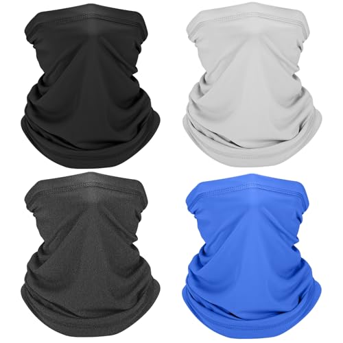 Cooling Neck Gaiter Face Mask UV Sun Protection Bandana for Men Women - Black/Grey/Dark Grey/Dark Blue
