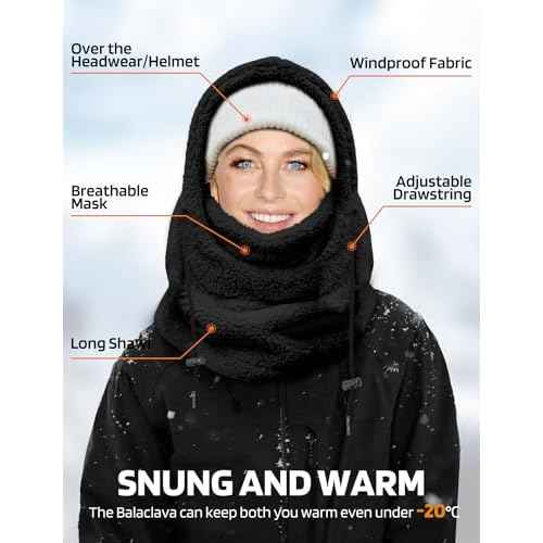 Balaclava Face Mask for Women Men Winter Hat Neck Windproof Fleece Ski Mask Warm Face Cover Scarf
