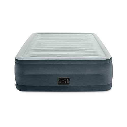 Intex 64417E Comfort Plush Elevated Dura-Beam Airbed with Built-in Electric Pump, Bed Height 22", Queen