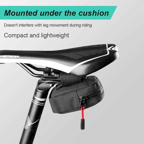 Compact Cycling Saddle Bag - Fits Under Bike Seat for easy storage - Road Bike & Bicycle Seat Bag - Tiny Durable & Water-resistant (Small)