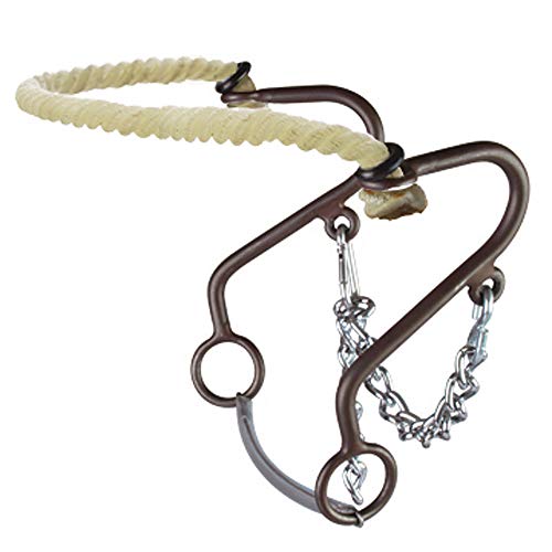 Western Rope Nose Little S Hackamore for Horses - Carbon Steel Shanks
