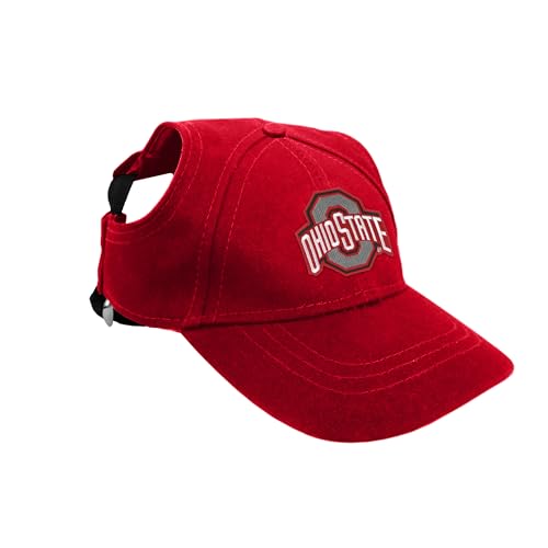 Pet Baseball Hat NCAA Ohio State Buckeyes Large - Adjustable Team Cap for Dogs