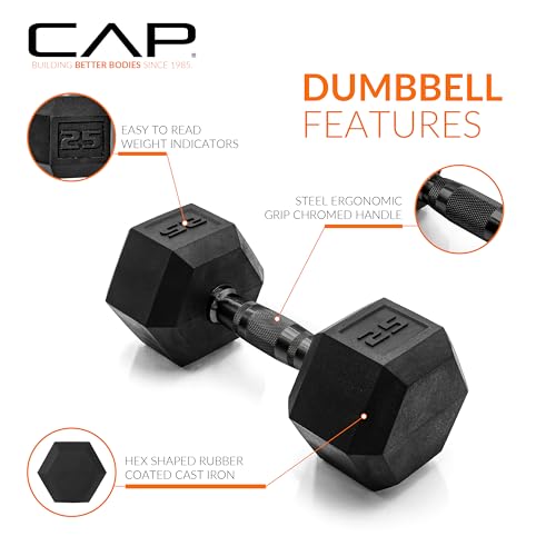 CAP 50 lbs Coated Dumbbell Set | Multiple Styles