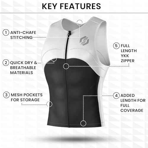 SLS3 Tri Top Men - Sleeveless Mens Triathlon Top ? PRO Premium FX Material - 3 Pocket Triathlon Shirts for Men