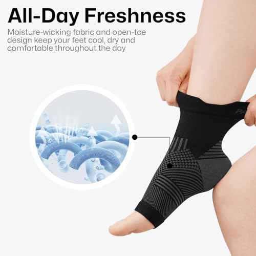 PAPLUS 6 Pairs Plantar Fasciitis Socks Women & Men - Foot Sleeve for Achilles Tendonitis Relief - Reduces Heel Spur Pain, Swelling - Ankle Brace with Arch Support for Sports Injury Recovery