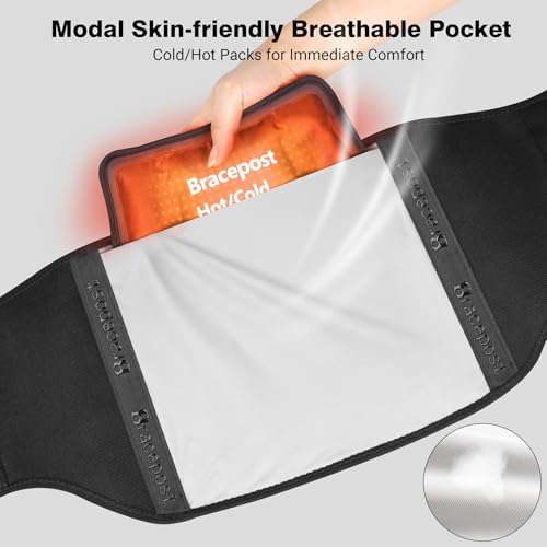 Back Brace for Lower Back Pain Women Men XXL 49.5-59.5 Inch Waist Support Hot Cold Therapy