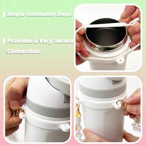 Handle Strap and Charm Set for Owala Water Bottle 24 oz, 32 oz, 40 oz, Owala Kids, Owala Coffee Tumbler, Owala FreeSip ? Includes Handle Strap, for Owala Accessories & Stanley Cup Accessories