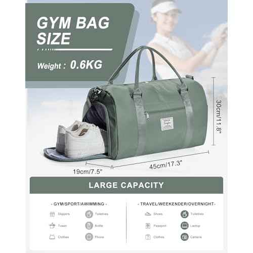 Gym Bag Womens,Travel Duffel Carry on Bag Sport Tote Bag Weekend Overnight Bag