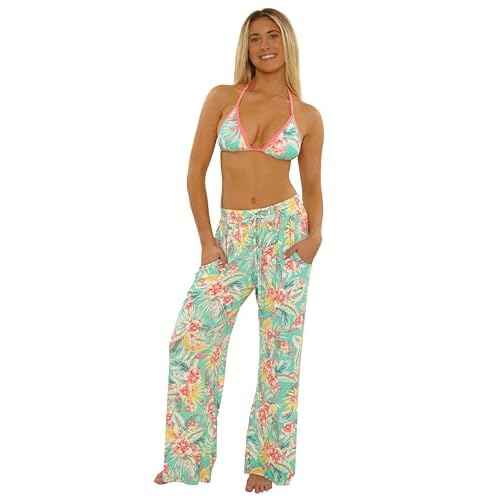 Salt Life womens Biscayne Linda Pants, Casual, Wide Leg, Beach Cover Ups for Women