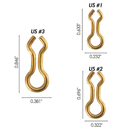 Fishing Sinkers Eyes for Lead Weight Mold US Size - Pack of 100 - Brass