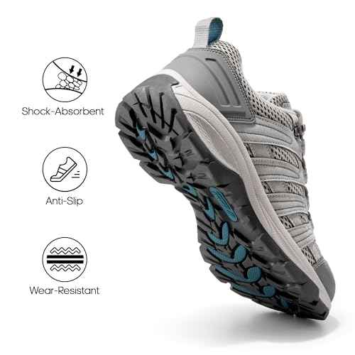 NORTIV 8 Women's Hiking Shoes Lightweight Breathable Mesh Walking Sneakers Outdoor Work Shoes Wander