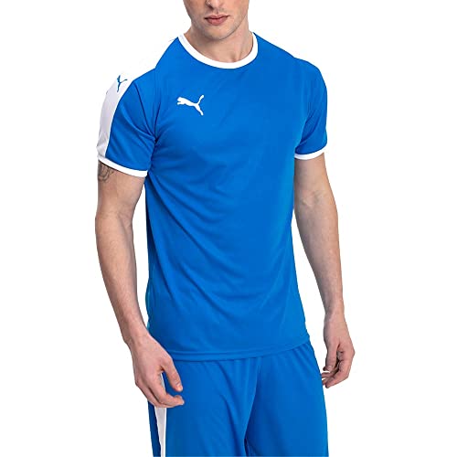 Puma Mens Liga Jersey Small Electric Blue Lemonade White Sports Shirt