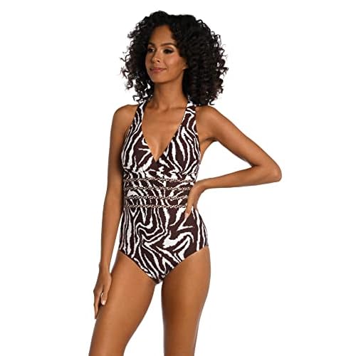 La Blanca womens Multi Strap Cross Back One Piece Swimsuit