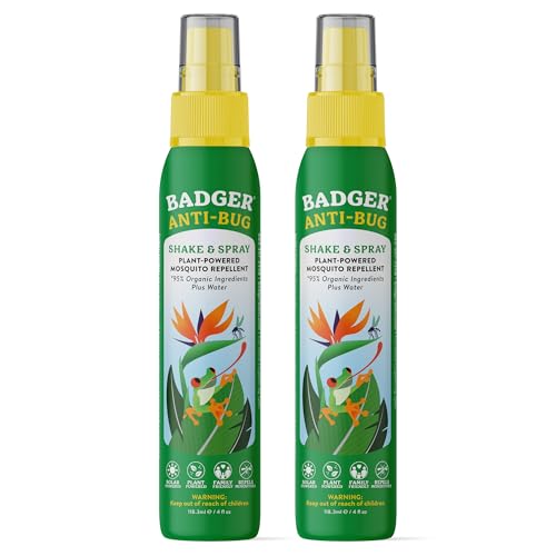 Bug Spray 4 Fl Oz Pack of 2 - DEET-Free Citronella Non-Toxic Vegan Outdoor Repellent