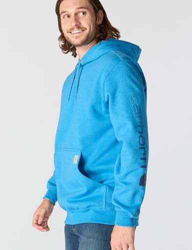 Carhartt Men's Iconic Logo Sweatshirt Small Horizon Blue Heather - Warm Durable Workwear