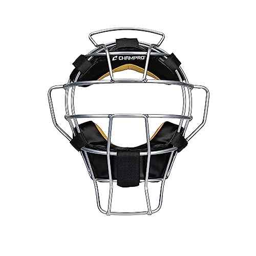 CHAMPRO 18oz. Lightweight Baseball/Softball Adult Umpire Face Mask with Bio-FreshTreatment, Silver