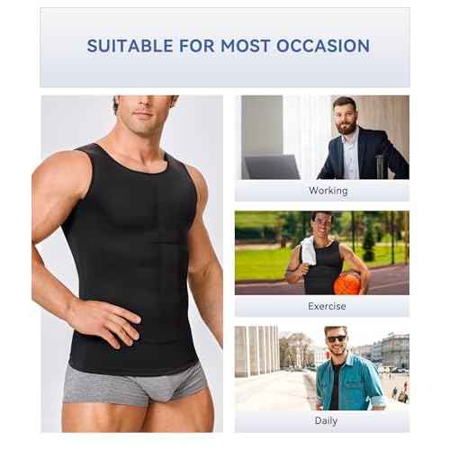 Mens Compression Shirt Slimming Body Shaper Vest Workout Tank Tops Abs Abdomen Undershirts