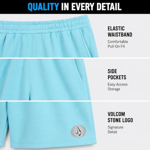 Kids Fleece Athletic Sweat Shorts - Aqua, Size 16 - Boys Sportswear